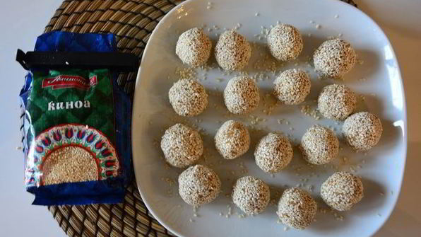 конфеты из киноа с арахисовой пастой