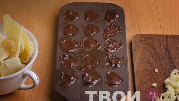 шоколадные конфеты с начинкой из имбирных цукатов