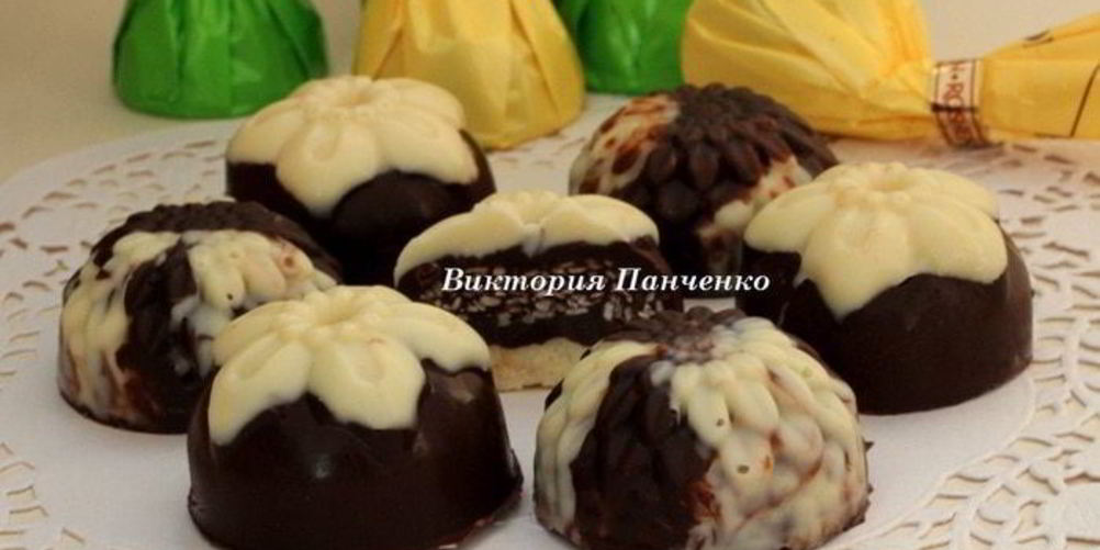 Рецепт шоколадных конфет с сезамом мраморные