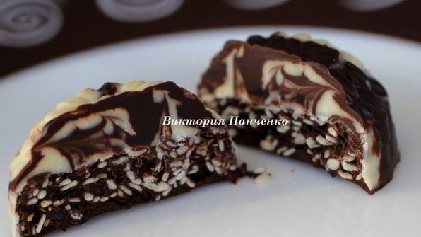 шоколадные конфеты с сезамом мраморные