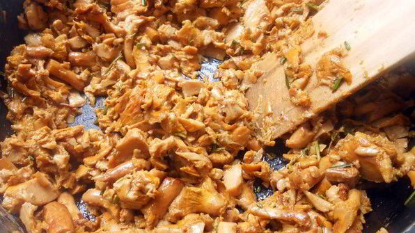 блинная лазанья с лисичками и творожным кремом