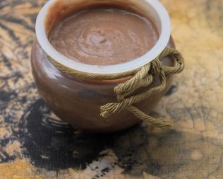 Крем из тофу с печеной грушей