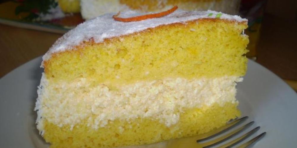 Рецепт легкого бисквита с апельсиново-творожным кремом