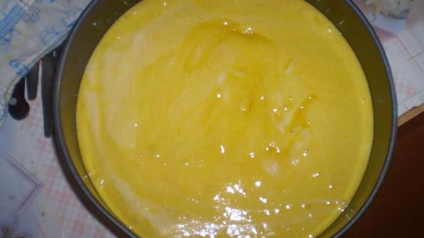 легкий бисквит с апельсиново-творожным кремом