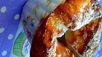 Нежнейший пудинг с ревнем и заварным кремом