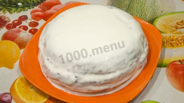 шоколадный бисквит в мультиварке со сметанным кремом