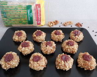 Ризотто-трюфели с луковым мармеладом