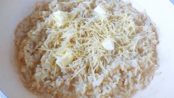 ризотто-трюфели с луковым мармеладом