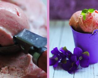 Йогуртовое мороженое с клубникой и бананом