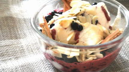 Мороженое с черникой и ромом