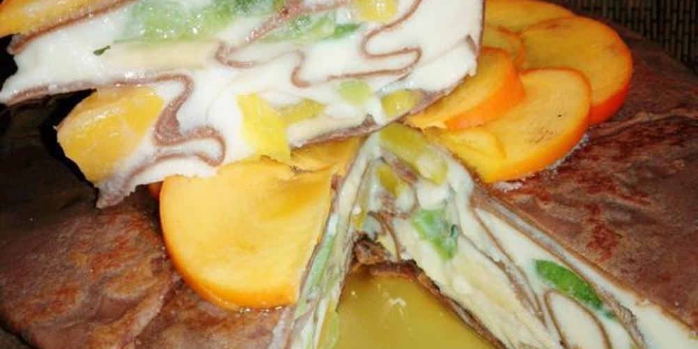 Рецепт блинного торта-мусса тропик