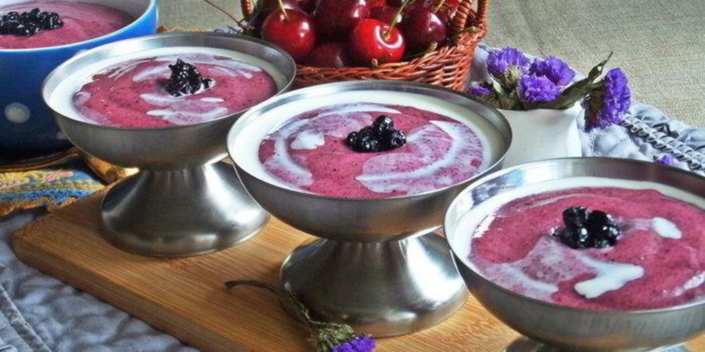 Рецепт черничного мусса под сливками