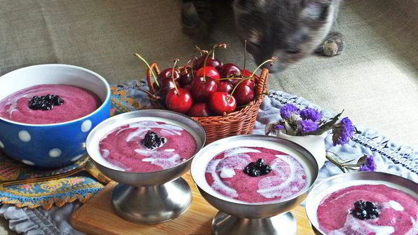 черничный мусс под сливками