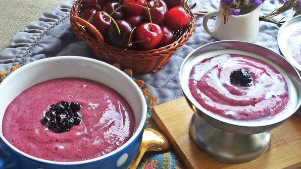 черничный мусс под сливками