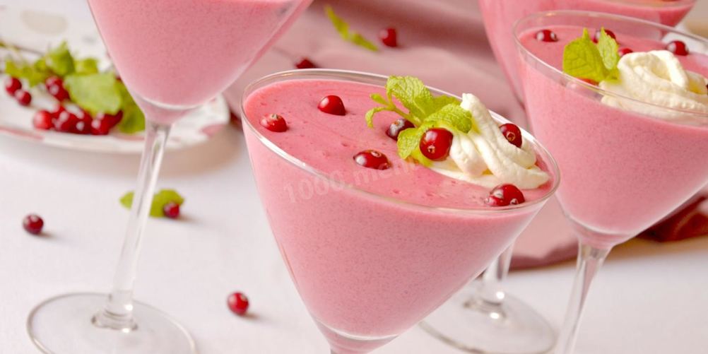 Рецепт клюквенного мусса с манной крупой
