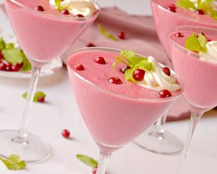 Клюквенный мусс с манной крупой