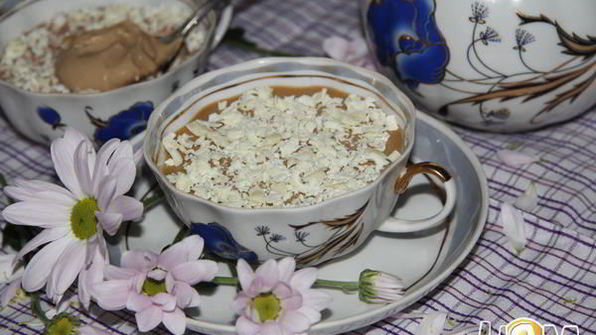 кофейный крем-мусс с белым шоколадом