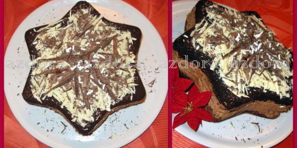 Рецепт рождественской звезды с шоколадным муссом