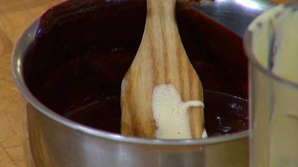 шоколадный мусс с малиной