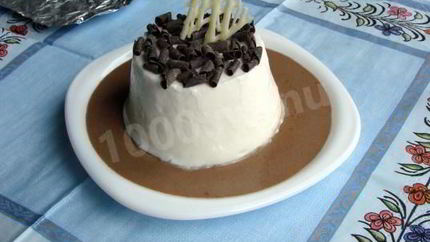 Творожный мусс из творога с шоколадным желе