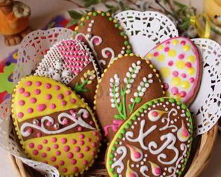 Расписные пряники Пасхальные яйца имбирные