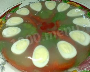 Перепелиные яйца в желе