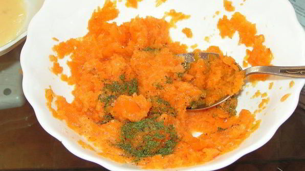 корзиночки с морковным суфле, вешенками и тыквенными семечками