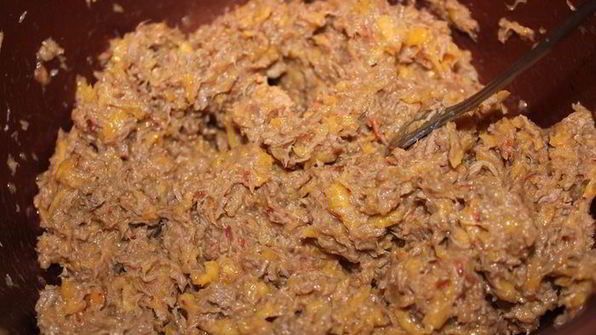 мясное суфле с персиками