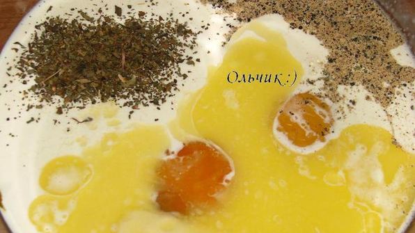 нежное овощное суфле с курицей и сыром