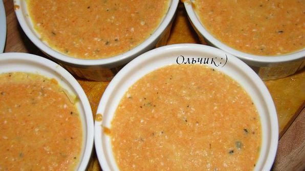 нежное овощное суфле с курицей и сыром