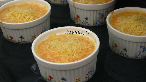 нежное овощное суфле с курицей и сыром