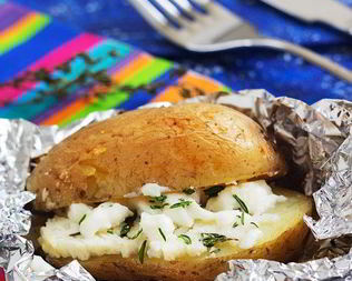 Печеный картофель с суфле из тимьяна