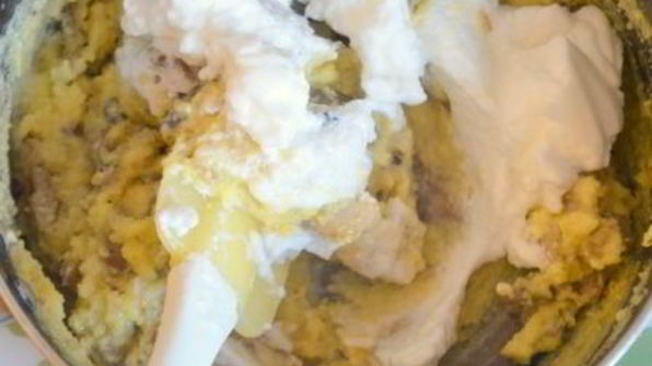 суфле из поленты с вешенками