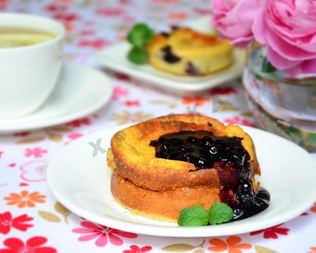 Творожное суфле с черникой