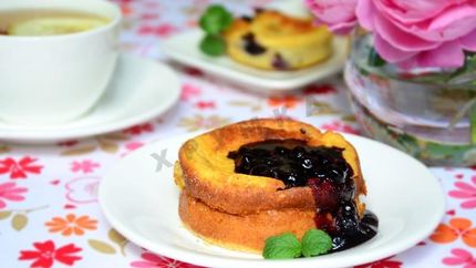 Творожное суфле с черникой