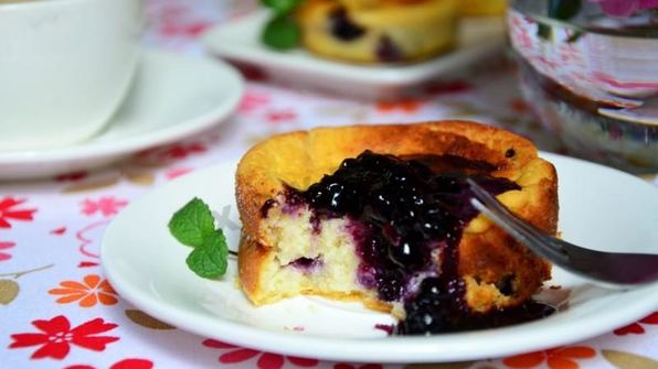 творожное суфле с черникой