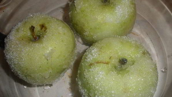 яблоки в манном суфле