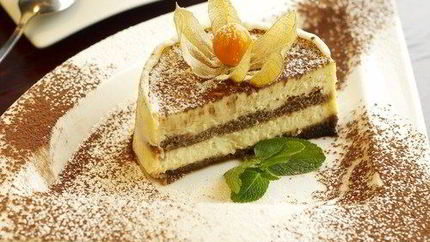 Десерт Тирамису с зеленым чаем и мятой