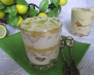 Тирамису с грушей и лаймовым курдом
