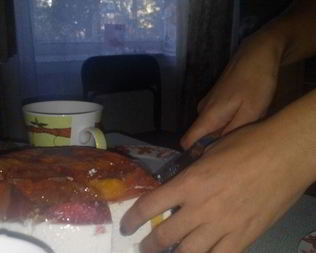 Творожно-фруктовый десерт с сахаром