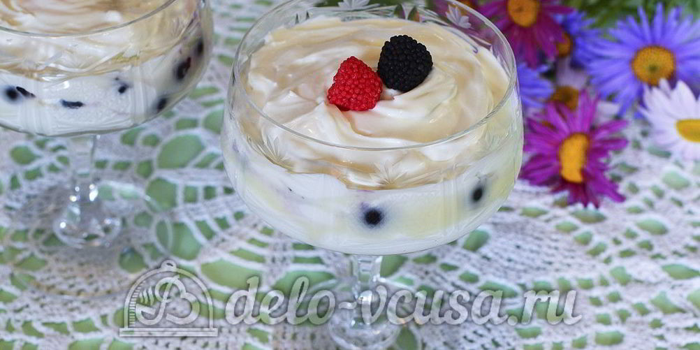 Рецепт творожного десерта с черной смородиной