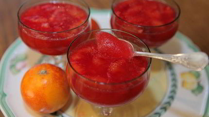 Желе из красных апельсинов с кардамоном