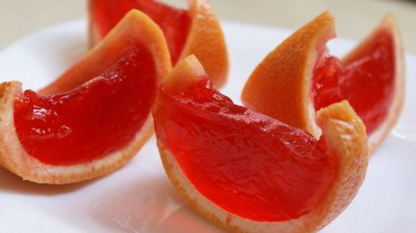 желе в грейпфрутах