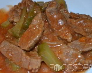 Азу с солеными огурцами