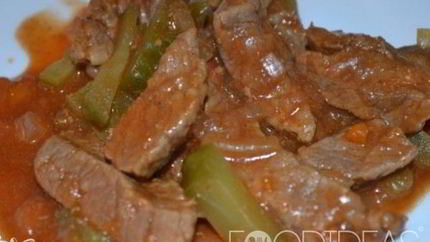 Азу с солеными огурцами