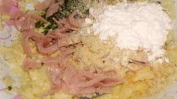 драники с ветчиной и сыром