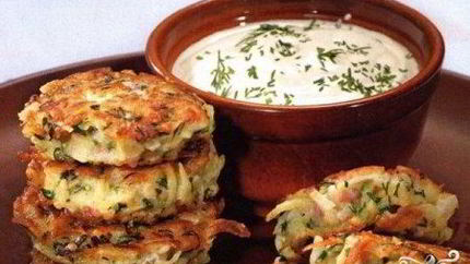 Драники с зеленью и сыром