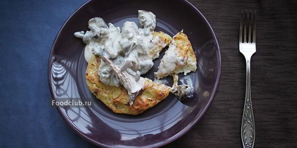 Рецепт драников со сметано-грибным соусом