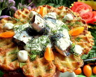 Драники в вафельнице