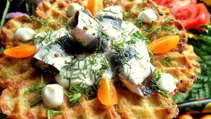 Драники в вафельнице